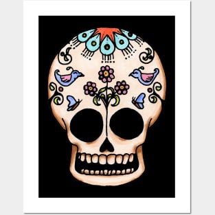 Bird Brain Sugar Skull Posters and Art